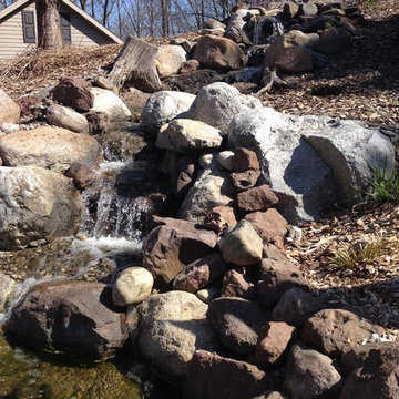 Backyard Fish Pond and Waterfall