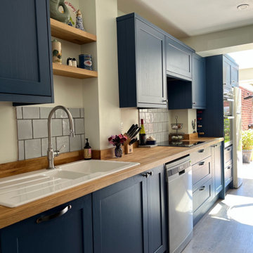 Classic, Timeless Blue Galley Kitchen
