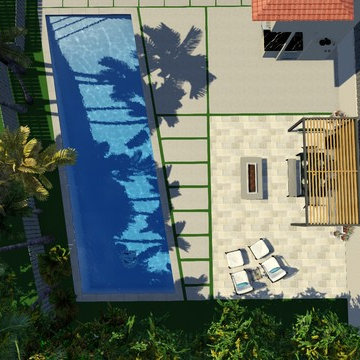 Modern Backyard | Lap Pool and Custom Pergola