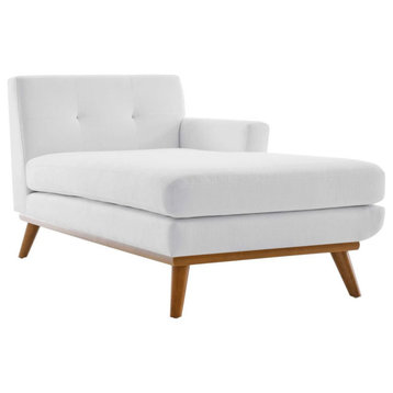 Gianni White Right-Facing Upholstered Fabric Chaise