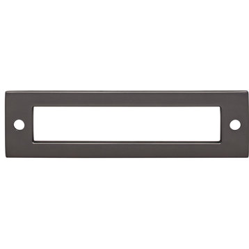 Top Knobs TK924 Hollin 3-3/4 Inch Center to Center Pull Backplate - Ash Gray