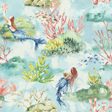 Mermaid Toile Peel and Stick Wallpaper, Multi