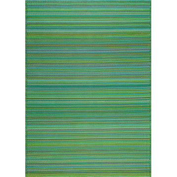 Pembrokepines Contemporary Stripe Indoor/Outdoor Area Rug, Green, 6'x9'