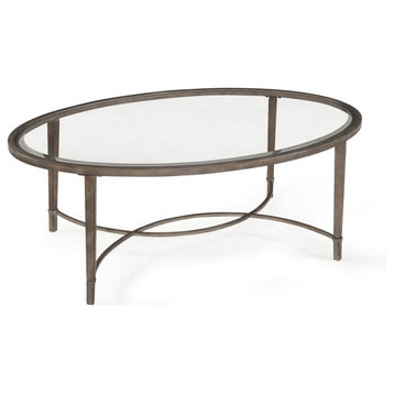 Emma Mason Signature Jessa Oval Cocktail Table in Antiqued Silver