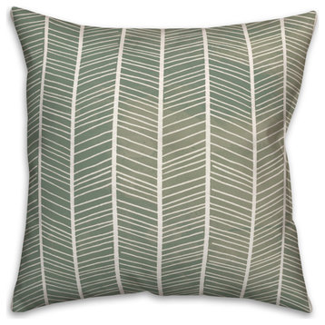 Green Chevron Lines 18x18 Indoor/Outdoor Pillow