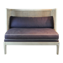 Vanguard Linen Navy Settee Bench - Products