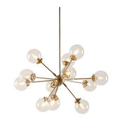 12-Lights Industrial Style Sputnik Chandelier Gold