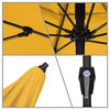 7.5' Patio Umbrella Bronze Pole Fiberglass Ribs Auto Tilt Sunbrella, Sunflower Yellow