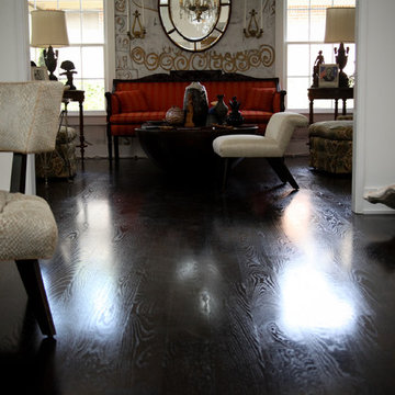 5" Engineered White Oak - Grain Popped & Stained Ebony