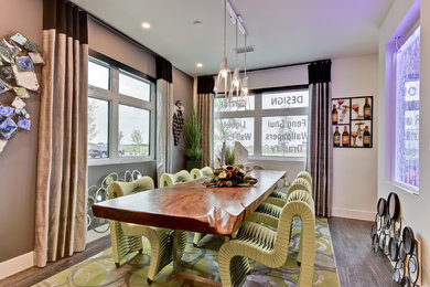 Inspiration for a contemporary dining room remodel in Calgary