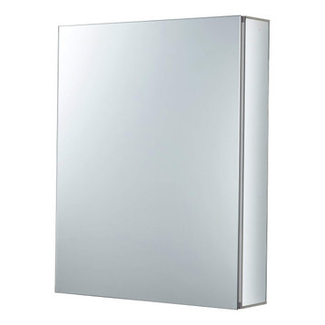 Bathroom Medicine Cabinet, Aluminum, Recessed/Surface Mount, 24"x30"