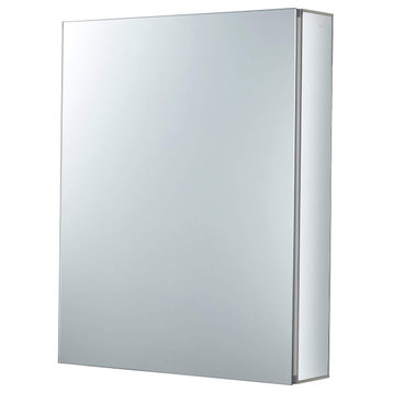 Bathroom Medicine Cabinet, Aluminum, Recessed/Surface Mount, 24"x30"