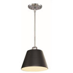 George Kovacs Lighting - George Kovacs Lighting P21-3-084 Pendants, Mini Pendant, Brushed Nickel - Pendants 1 Light Min Brushed Nickel Black *UL Approved: YES Energy Star Qualified: n/a ADA Certified: n/a  *Number of Lights: 1-*Wattage:60w A-19 bulb(s) *Bulb Included:No *Bulb Type:A-19 *Finish Type:Brushed Nickel