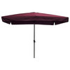 Yescom 10x6.5'  Patio Umbrella With Valance Sunshade Crank Tilt, Wine Red