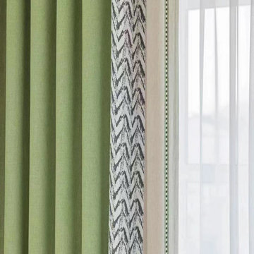 QYFL2302DA 2023 New Arrival Petrel Blue Grey Green Chenille Ready Made Curtains