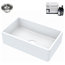 Turner Farmhouse Fireclay 30" Single Bowl Kitchen Sink, Crisp White, with Drain