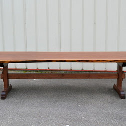 Live Edge Walnut Trestle Table - Dining Tables