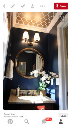 Windowless powder room, color? - Oops forgot the inspiration pic!
