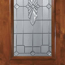 Slab Exterior Single Door 96 Alder Versailles 2 Panel 2/3 Lite Glass - Front Doors