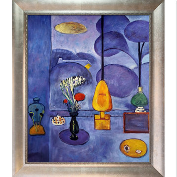 La Pastiche The Blue Window with Champage Scoop with Swirl Lip Frame, 25" x 29"