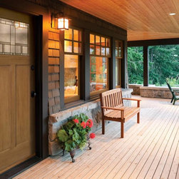 Wood Grain Fiberglass Door with Craftsman Windows - Products