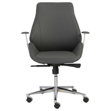 Bergen Low Back Office Chair, Gray/Aluminum