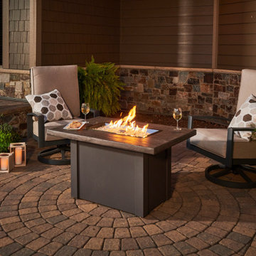 Driftwood Havenwood Gas Fire Pit Table with Grey Base