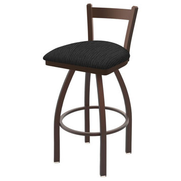 821 Catalina 30 Low Back Swivel Bar Stool with Bronze Finish and Graph Coal Seat