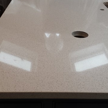 Teddington apartment in Compac Glaciar white 30mm worktops