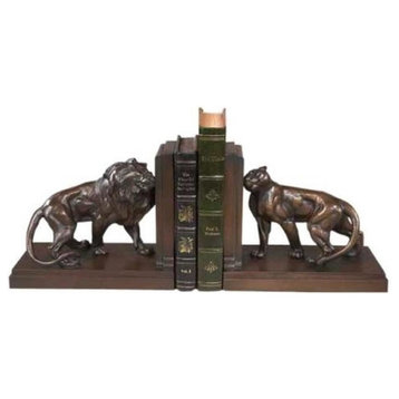 Bookends Bookend TRADITIONAL Lodge Lioness Mate King of the Jungle