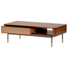 Miriam 47" Coffee Table, Natural Wicker, Brown