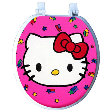 Hello Kitty Hand Painted Toilet Seat, Elongated