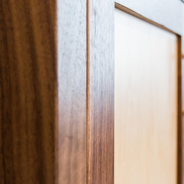 TV Lift Cabinet in solid Maple Infused with Solid Walnut (The Naramada)