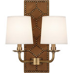 Robert Abbey - Robert Abbey 1030 Williamsburg Lightfoot - Two Light Wall Sconce - Designer: Williamsburg  Cord CoWilliamsburg Lightfo English Ochre Leathe *UL Approved: YES Energy Star Qualified: n/a ADA Certified: n/a  *Number of Lights: Lamp: 2-*Wattage:60w B Candelabra Base bulb(s) *Bulb Included:No *Bulb Type:B Candelabra Base *Finish Type:English Ochre Leather/Polished Nickel