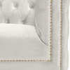 Michelle Fabric Upholstered Loveseat, Cream, Velvet