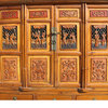Chinese Brown Open Panel Relief Carving Storage Stack Cabinet Hcs5460