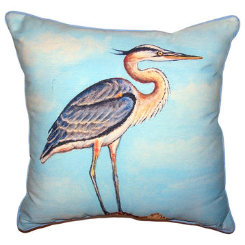 Blue Heron on Stump Large Indoor/Outdoor Pillow 18x18