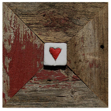 "Hearts Desire Barn Red" by lovISart, Canvas Art