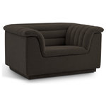 Meridian Furniture - Cascade Upholstered Set, Brown, Boucle Fabric, Chair - Give your room a much-needed rehab when you bring home this Cascade boucle fabric chair. The elegantly attention-grabbing design features a modern profile with curved arms deep horizontal channel tufting, so it wows from all angles. Upholstered in rich brown boucle fabric, this seat quickly becomes everyone's favorite spot for curling up with a good book or smart device. Thick foam padding ensures a cozy, body-hugging experience. while you watch TV or just relax.