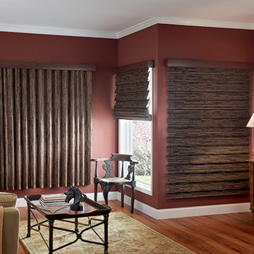 BROWN NATURAL ROMAN SHADES - ROMAN BLINDS - Graber Roman Shades