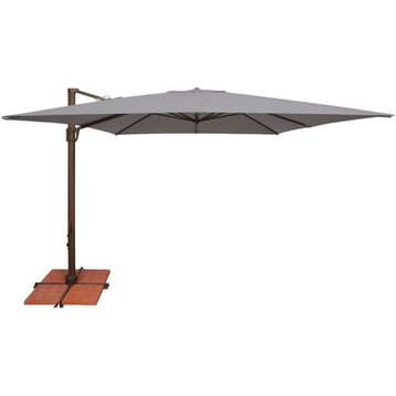 Simply Shade Bali Fabric Umbrella with Cross Bar Stand in Bronze/Cast Silver