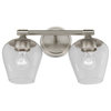 Willow 2 Light Brushed Nickel Vanity Sconce