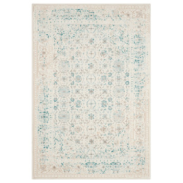 Safavieh Passion Collection PAS405 Rug, Turquoise/Ivory, 4' X 5'7"