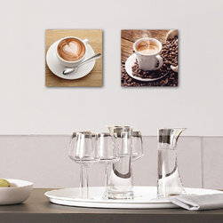 Platin Art's Deco Glass Wall Decor- Sweet & Black - Set of 2 - Wallpaper