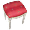 Vanity Stool Butterfly Backless Red Antique White Wash Antiqued