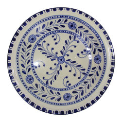Le Souk Ceramique - Medium Stoneware Serving Bowl Azoura Design - Serving And Salad Bowls