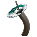 Kraus USA - Glass Vessel Sink, Bathroom Waterfall Faucet, PU Drain, Mount Ring, Nickel - Upgrade your bathroom with a KRAUS vessel sink and faucet combo. The glass vessel sink pairs perfectly with the beautiful bathroom faucet, creating a striking centerpiece that complements any bathroom decor. Comes in a range of colors for a look that's uniquely yours