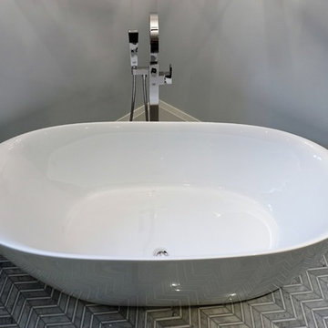 Master bathroom stand alone tub