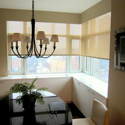 Motorized Sheer Weave Roller Shades - Window Treatments