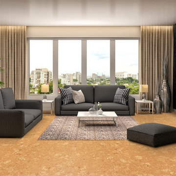 Cork Flooring in a living room